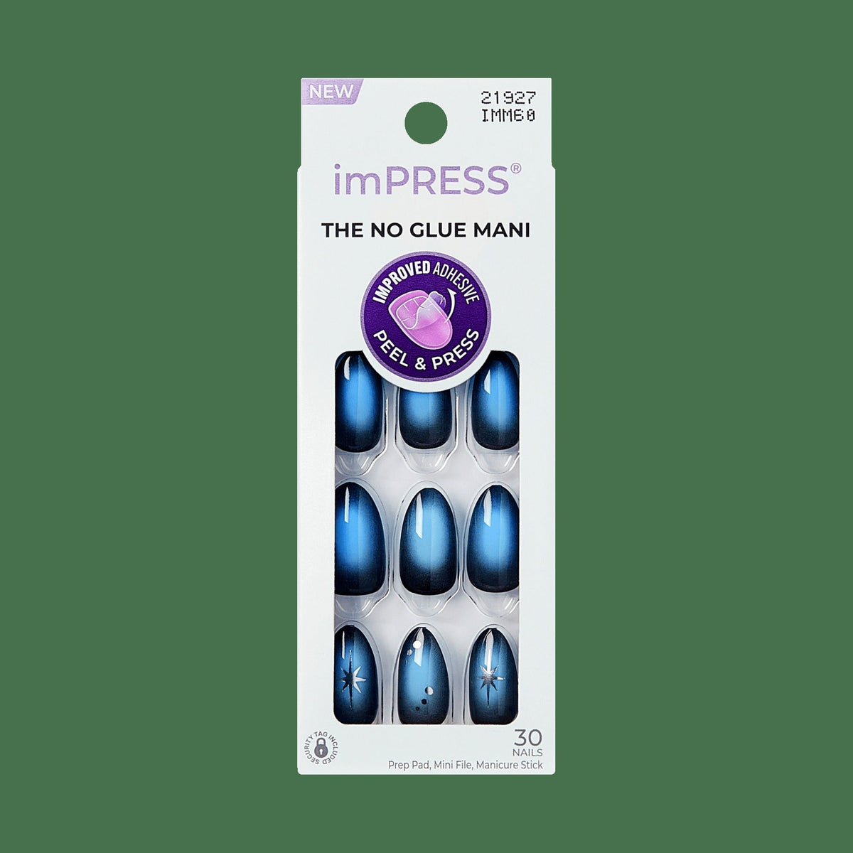Impress Design No Glue Fake Press On Nails - Lovesome | Design, Blue, Medium, Almond, Manicure