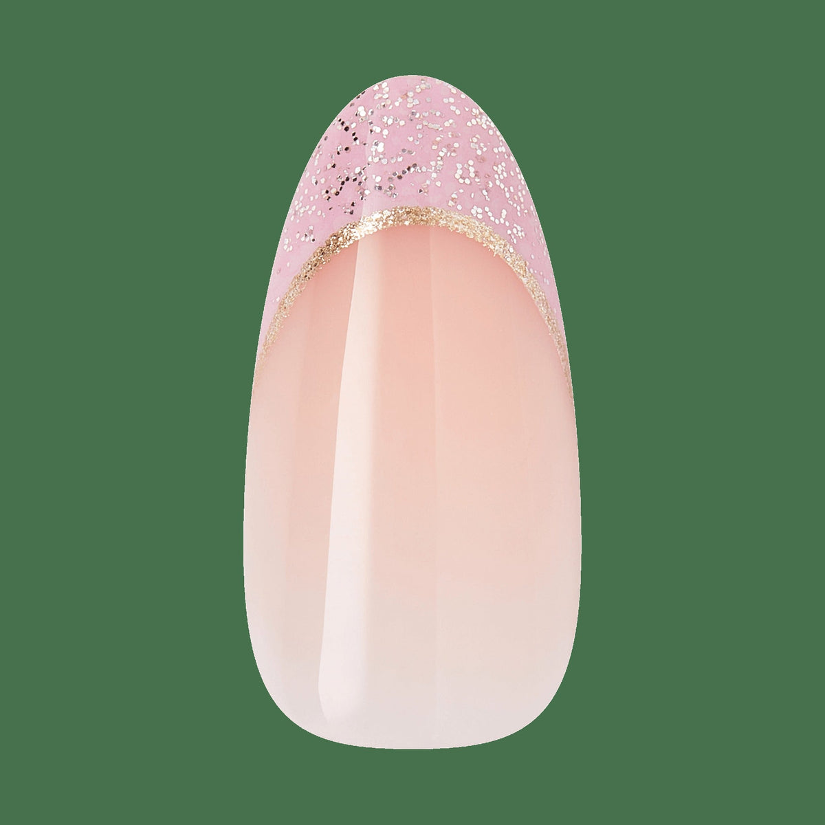 Kiss Icon Press On Fake Glue Nails - Vibrant | 3D & Jewel French, Pink, Medium, Almond