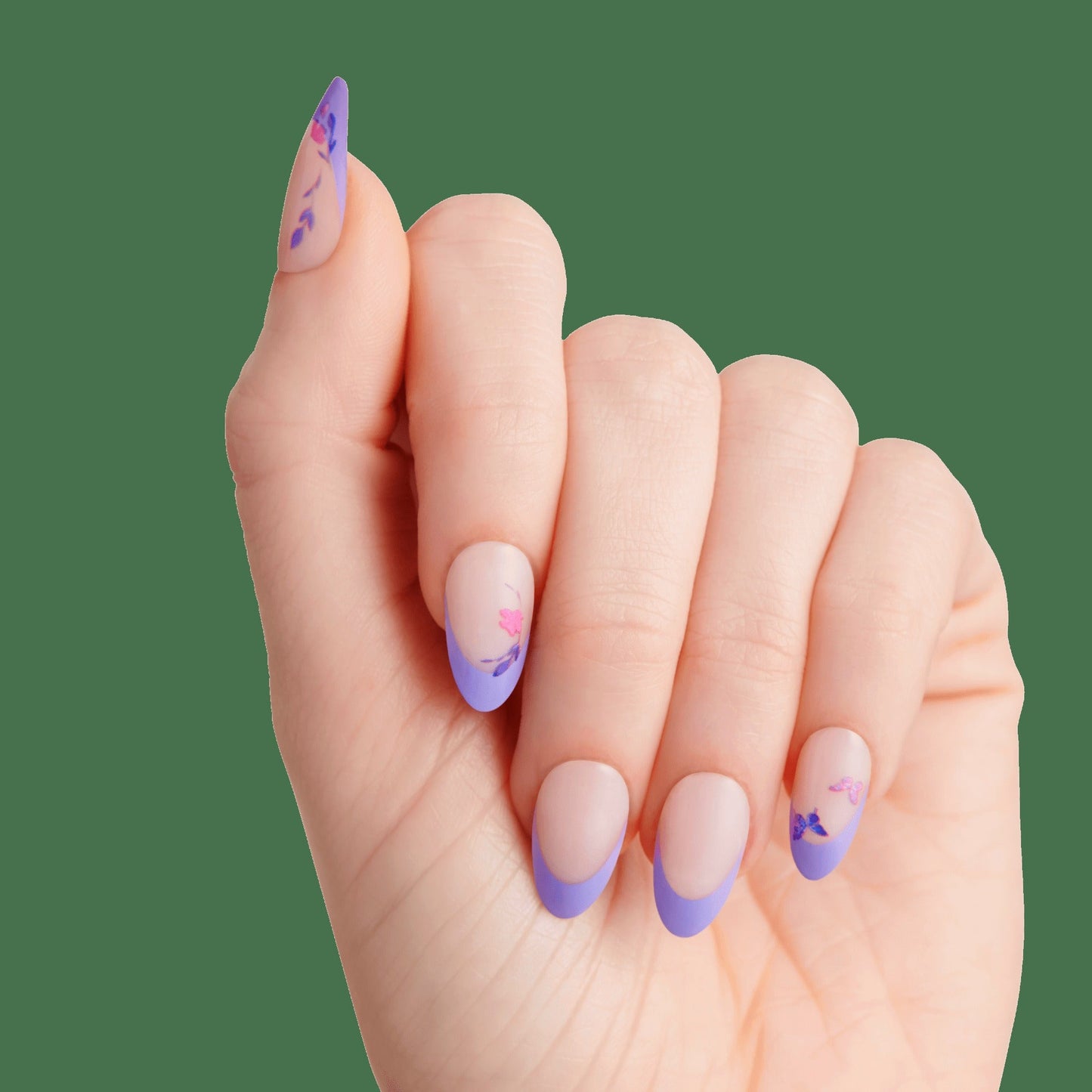 Impress X WICKED: FOR GOOD | Glinda Upland | French Design, Purple, Medium, Almond, Manicure