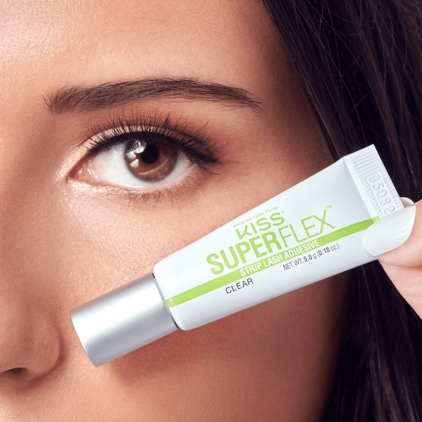 Kiss SuperFlex Latex Strip Lash Adhesive - Clear | False Eyelash Glue, Strip Lash Adhesive, Brush on Applicator