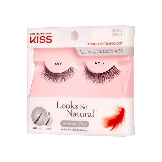 Kiss Looks So Natural False Eyelashes - Shy | 1 Pair, Strip Lashes, 14mm