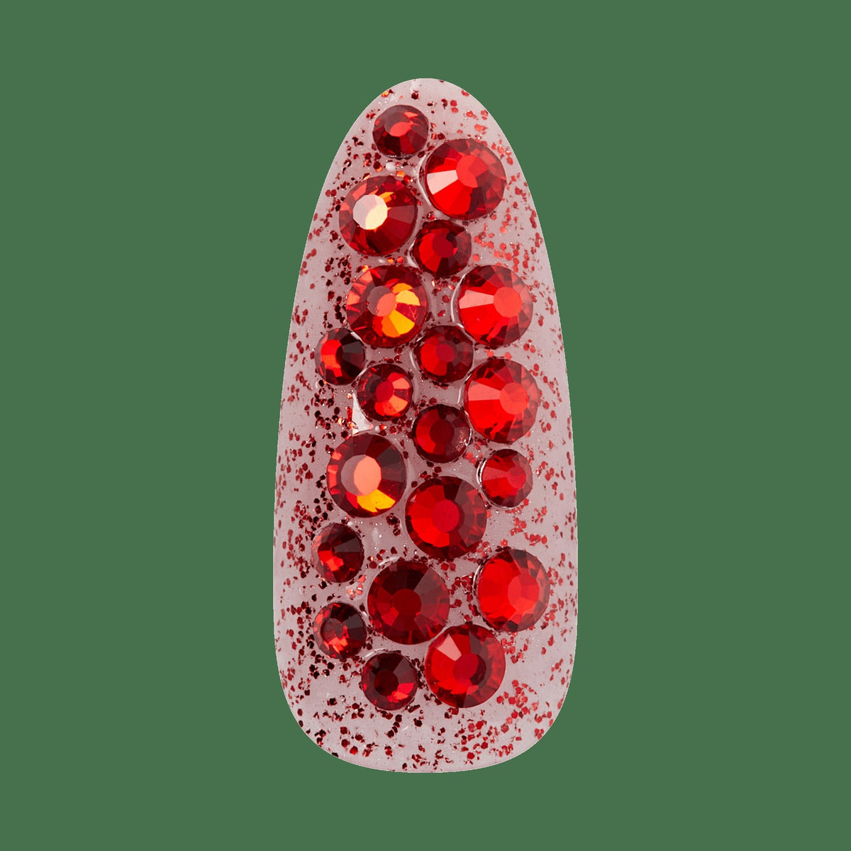 Kiss Luxe Press On Fake Glue Nails - Tidal Quest | 3D & Jewel French Design, Red & Brown, Long, Almond