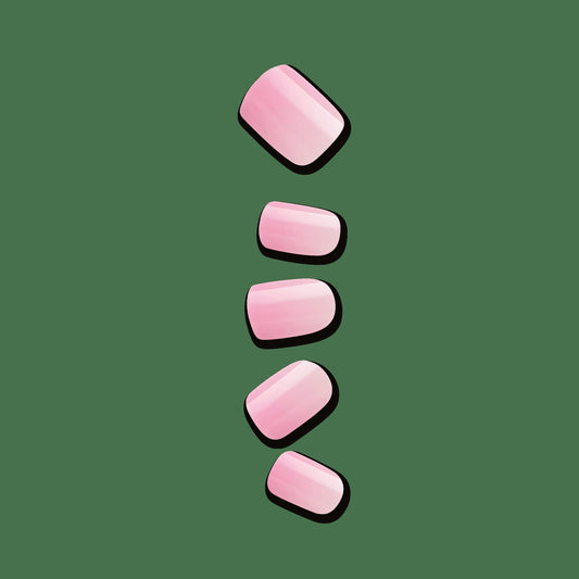 Impress Color No Glue Fake Press On Nails - Fairy Breath | Solid, Pink, Short, Squoval, Manicure