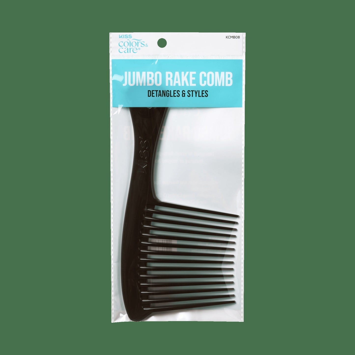 Kiss Colors & Care Professional Jumbo Rake Comb | Detangles & Styles, Detangling Comb