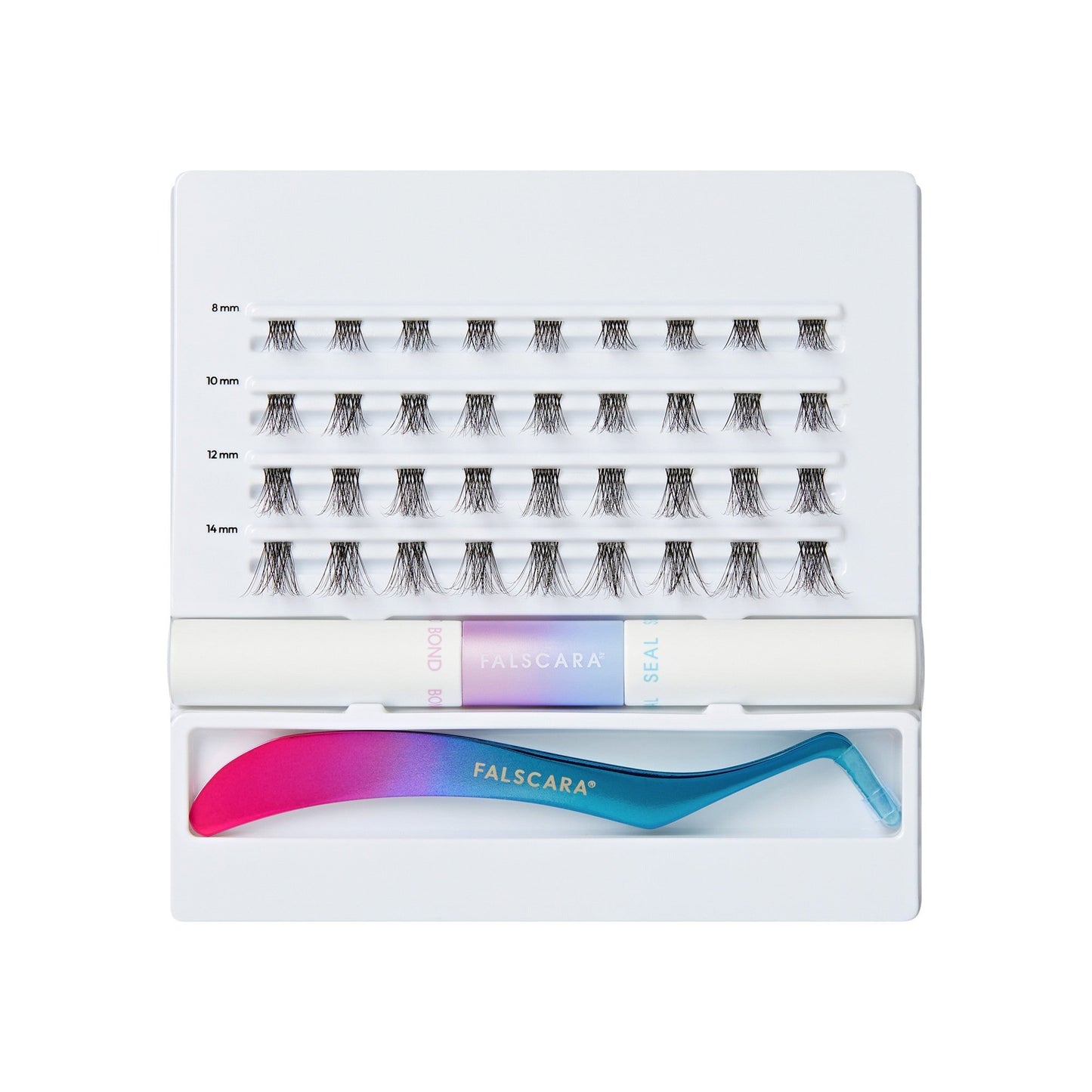 Falscara Soft Natural Essentials Kit | DIY False Lash Extensions, Cluster Lash, Wispy Lashes, 36 Wisps, 8mm-14mm