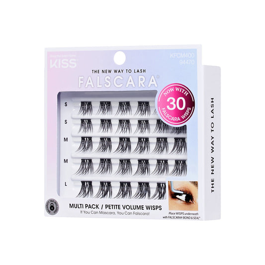Falscara Wisps Multipack - Petite Volume | DIY False Lash Extensions, Light Glam, Cluster Lash, Wispy Lashes, 30 Wisps, 8mm-12mm