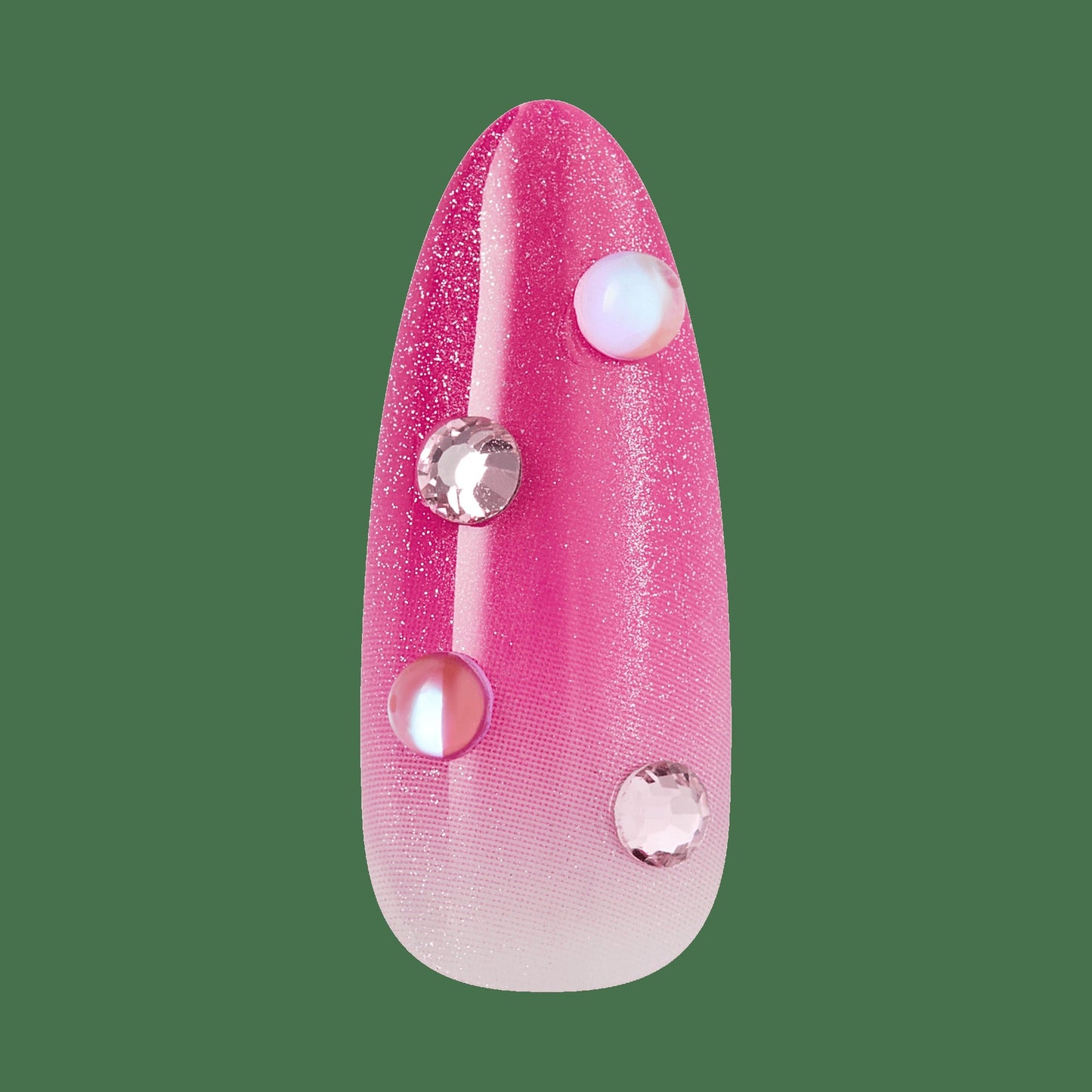 Kiss Luxe Press On Fake Glue Nails - Aurelia Meadow | 3D & Jewel Design, Pink, Long, Almond