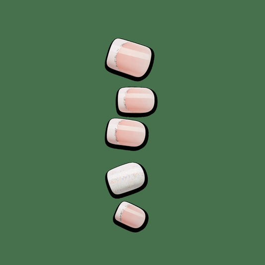 Impress Design No Glue Fake Press On Nails - My Mani | French Tips, White & Neutral, Petite, Squoval, Manicure