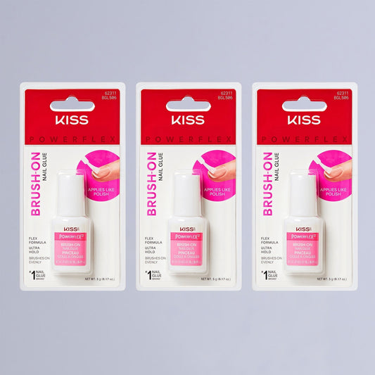 Kiss PowerFlex Brush-On Nail Glue 3-Pack