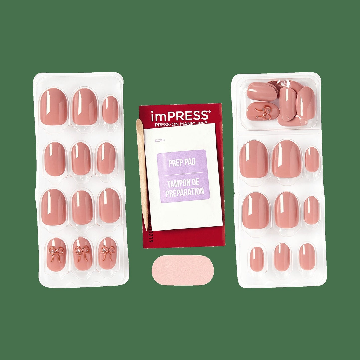 Impress Design No Glue Fake Press On Nails - Close To You | 3D Solid, Pink, Short, Oval, Manicure