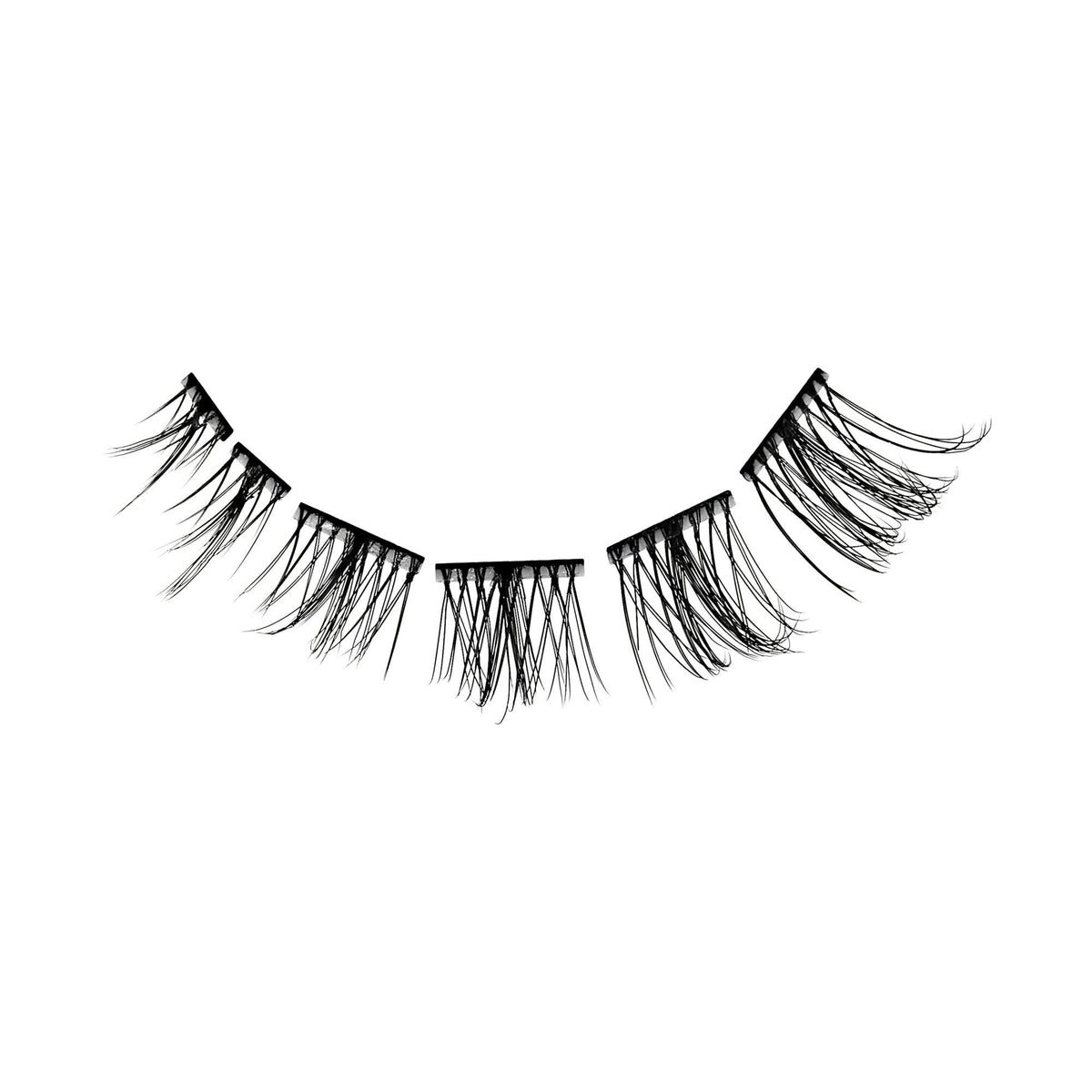 Impress Falsies Long Lasting Pre-Glued False Eyelashes Starter Kit - Demi Edgy | 24 Lash Clusters, With Applicator, Up To 5 Day Wear, 5mm-14mm