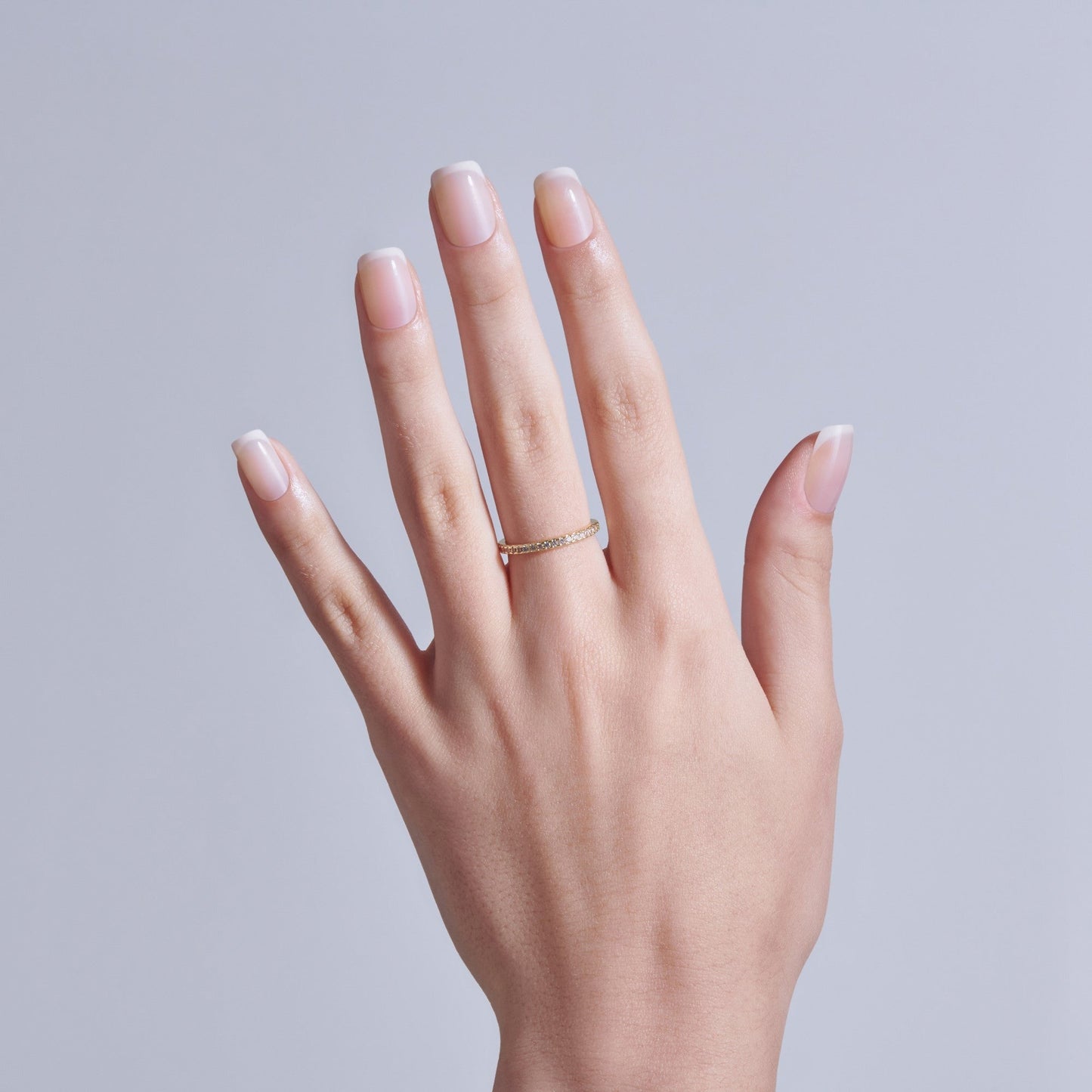 Kiss Core French Press On Fake Glue Nails - My Darling | French Tips, Neutral, Short, Squoval