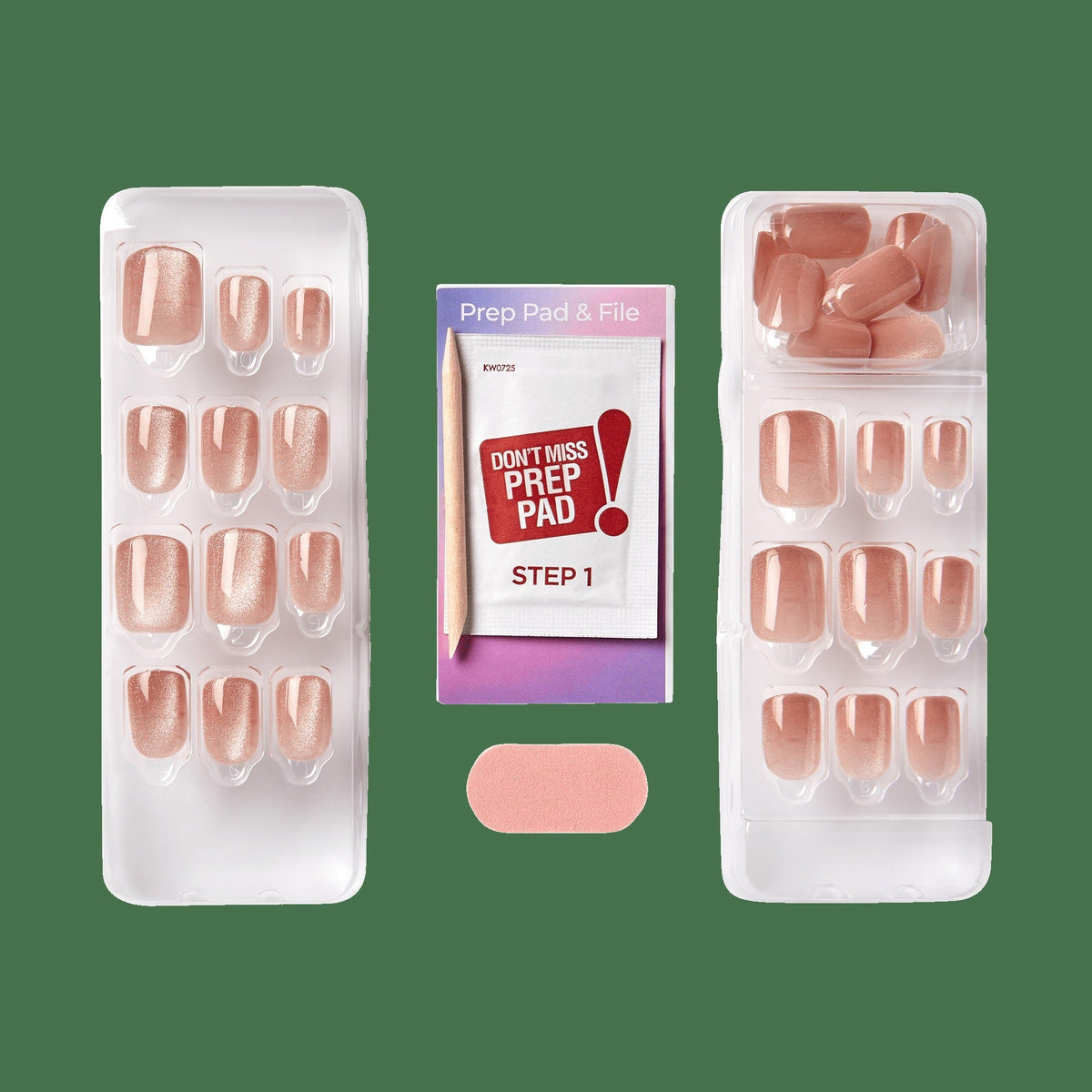 colorFX by Impress No Glue Fake Press On Nails - Starstruck | Solid, Beige, Short, Squoval, Manicure