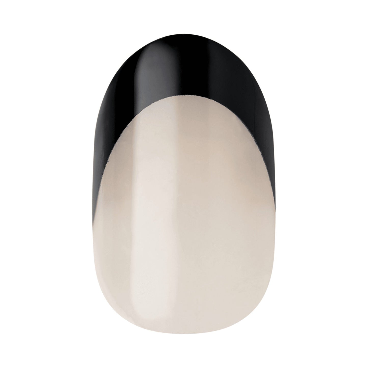Impress Design No Glue Fake Press On Nails - Gold Ring | French Design, Black, Short, Oval, Manicure