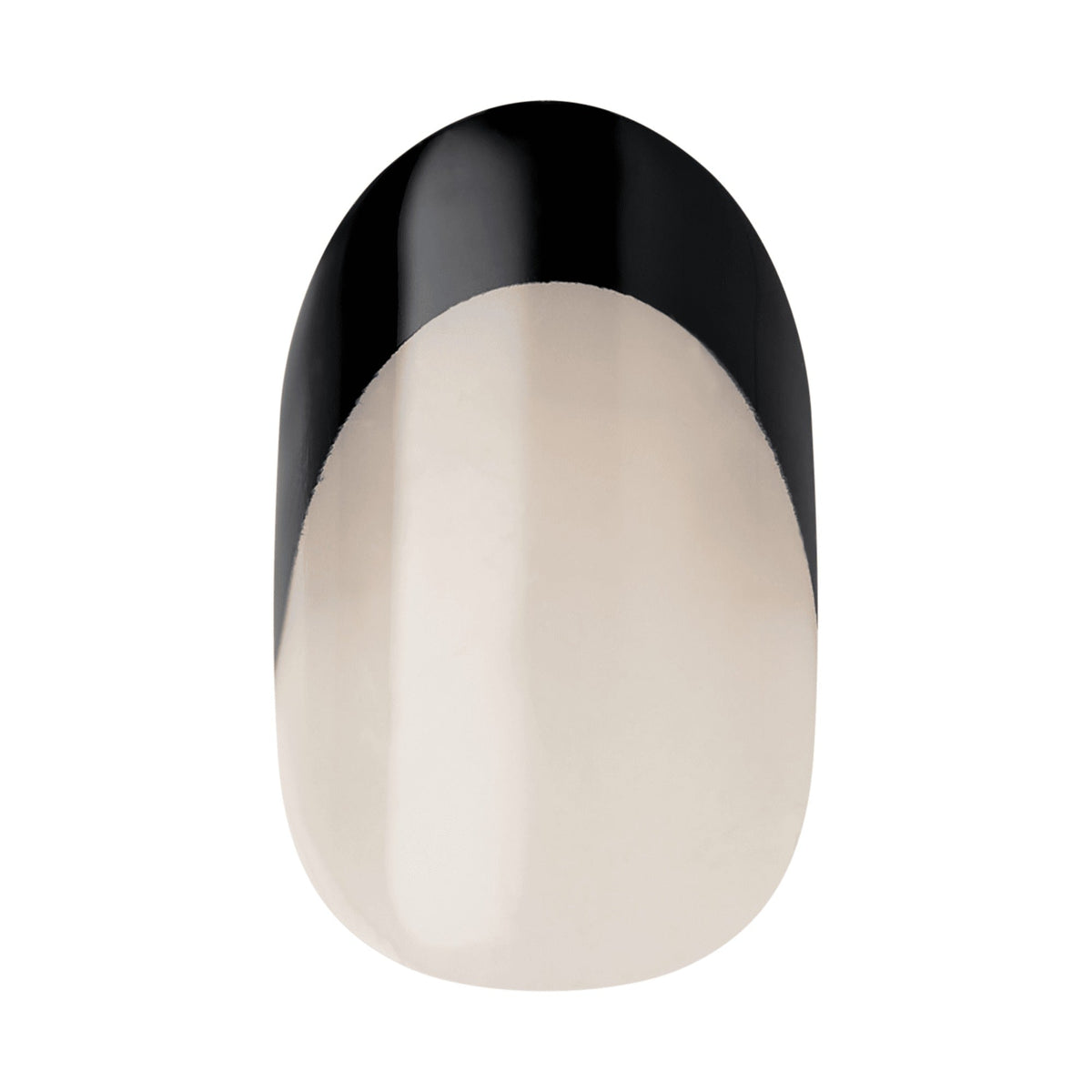 Impress Design No Glue Fake Press On Nails - Gold Ring | French Design, Black, Short, Oval, Manicure