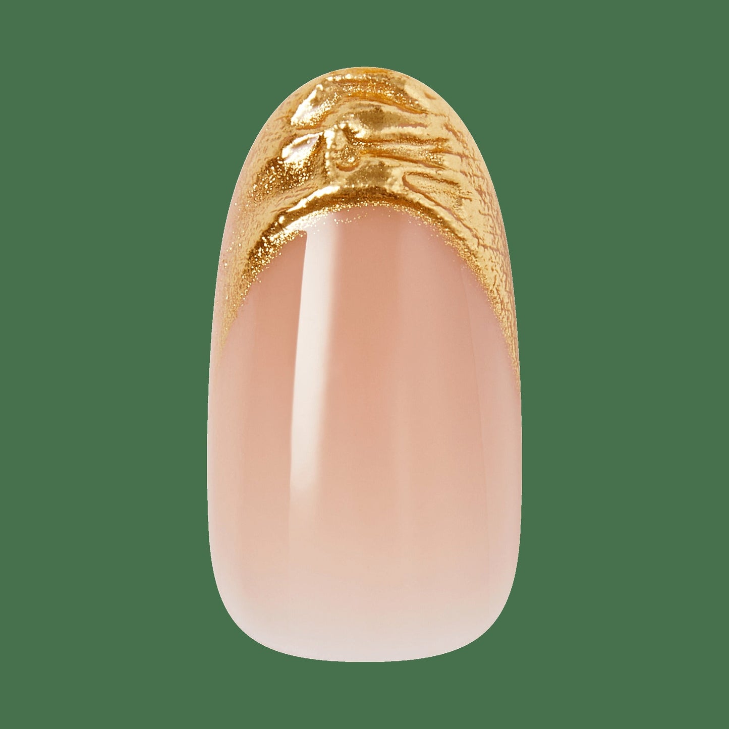 Kiss Glam 3D & Jewel Press On Fake Glue Nails - Blossoming Love | 3D & Jewel Design, Beige & Gold, Medium, Round