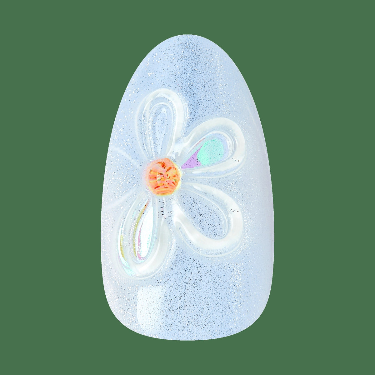 Kiss Nail Drip Press On Fake Glue Nails - Merry Sky | 3D & Jewel Design, Multicolor, Medium, Almond