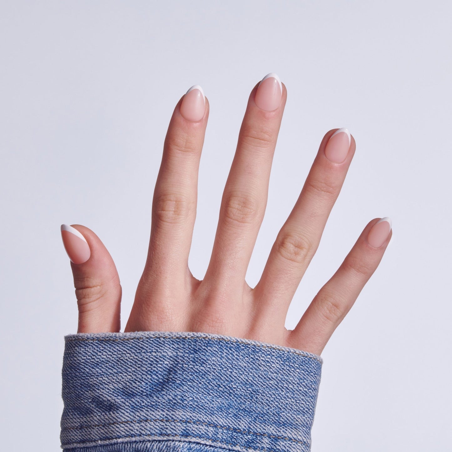 Kiss Core French Press On Fake Glue Nails - Passionate | French Tips, White, Short, Almond