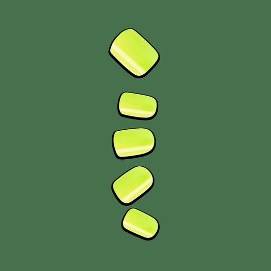 Impress Color No Glue Fake Press On Nails - Brillix | Solid, Yellow, Short, Squoval, Manicure