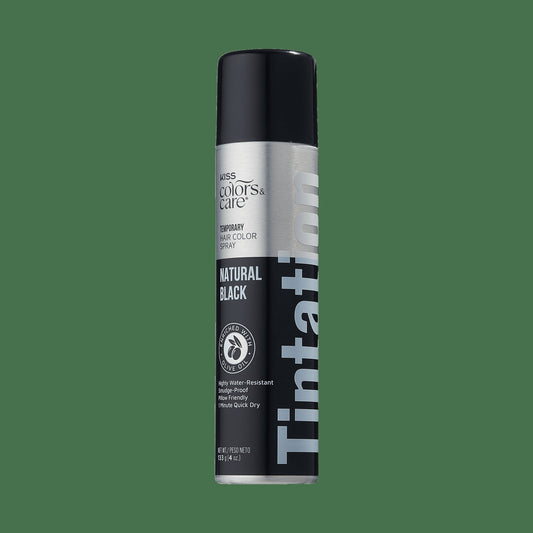 Kiss Colors & Care Tintation Spray - Natural Black | Temporary Hair Color Spray, Semi Permanent Hair Color, Hair Dye, Hair Color