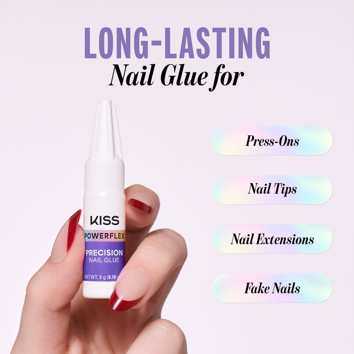 Kiss Press On Glue Nail Tool Bundle - PowerFlex Precision Nail Glue + Glue OFF Remover