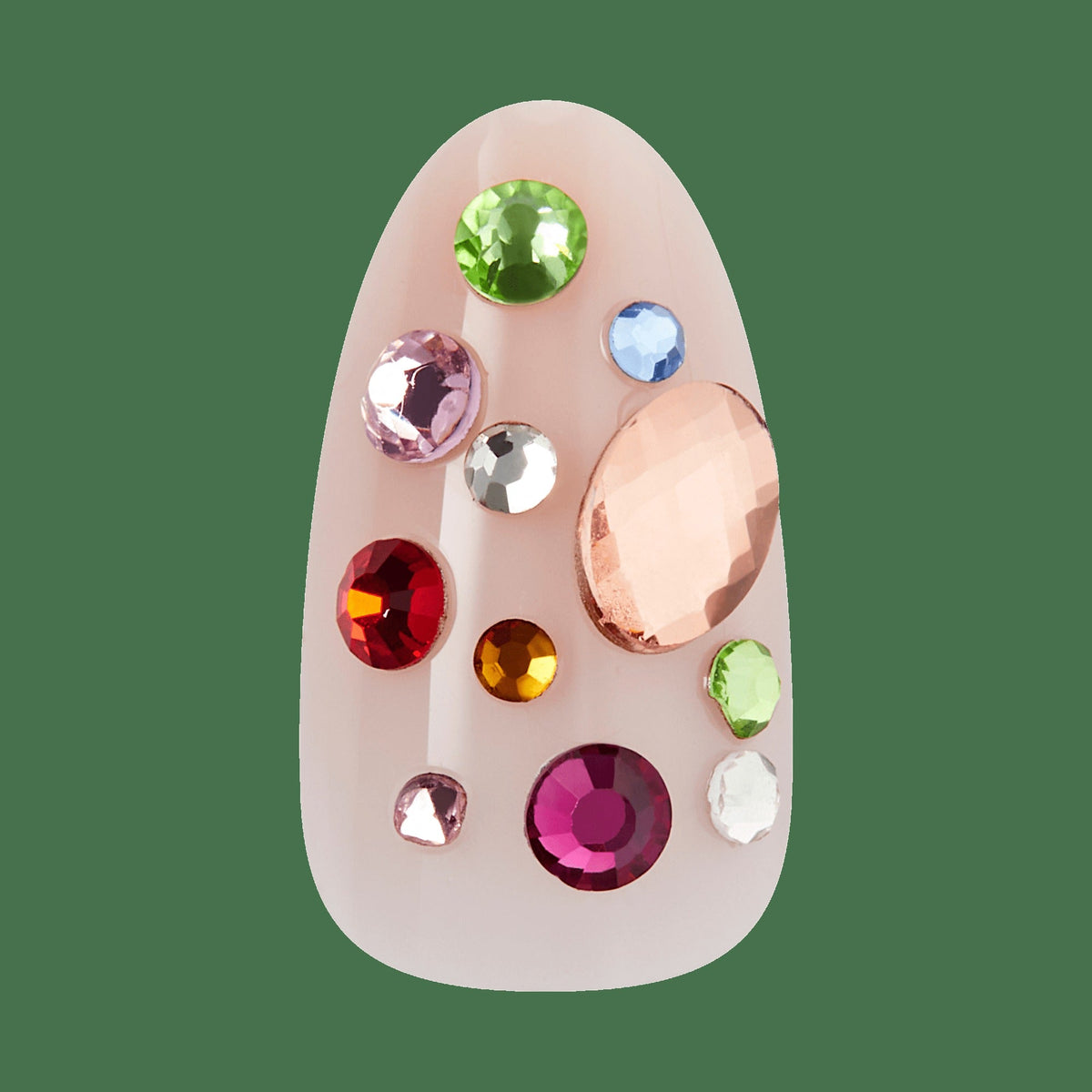 Kiss Luxe Press On Fake Glue Nails - Golden Field | 3D & Jewel Design, Gold, Medium, Almond