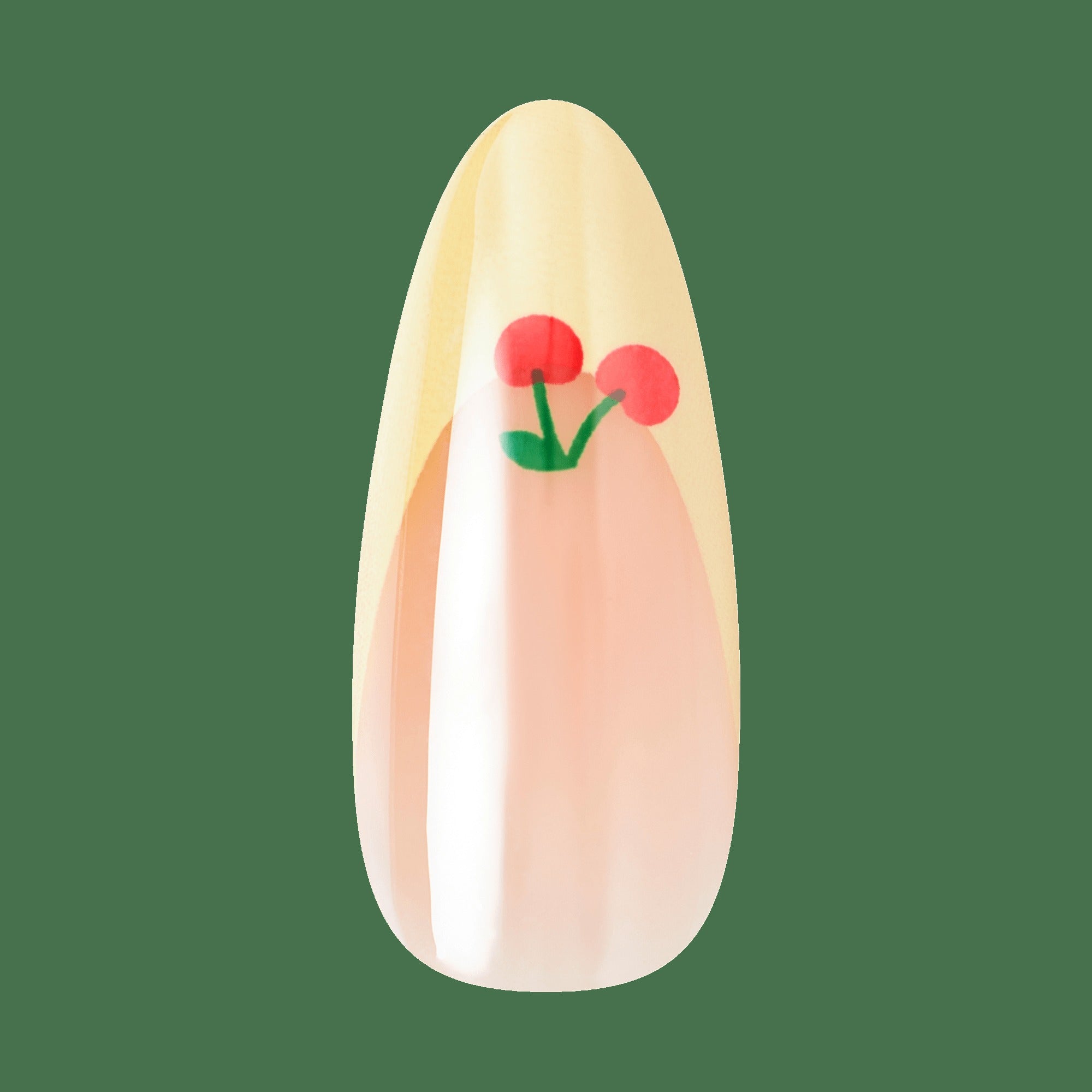 Kiss Core Design Press On Fake Glue Nails - Post Summer | French Design, Yellow, Long, Almond