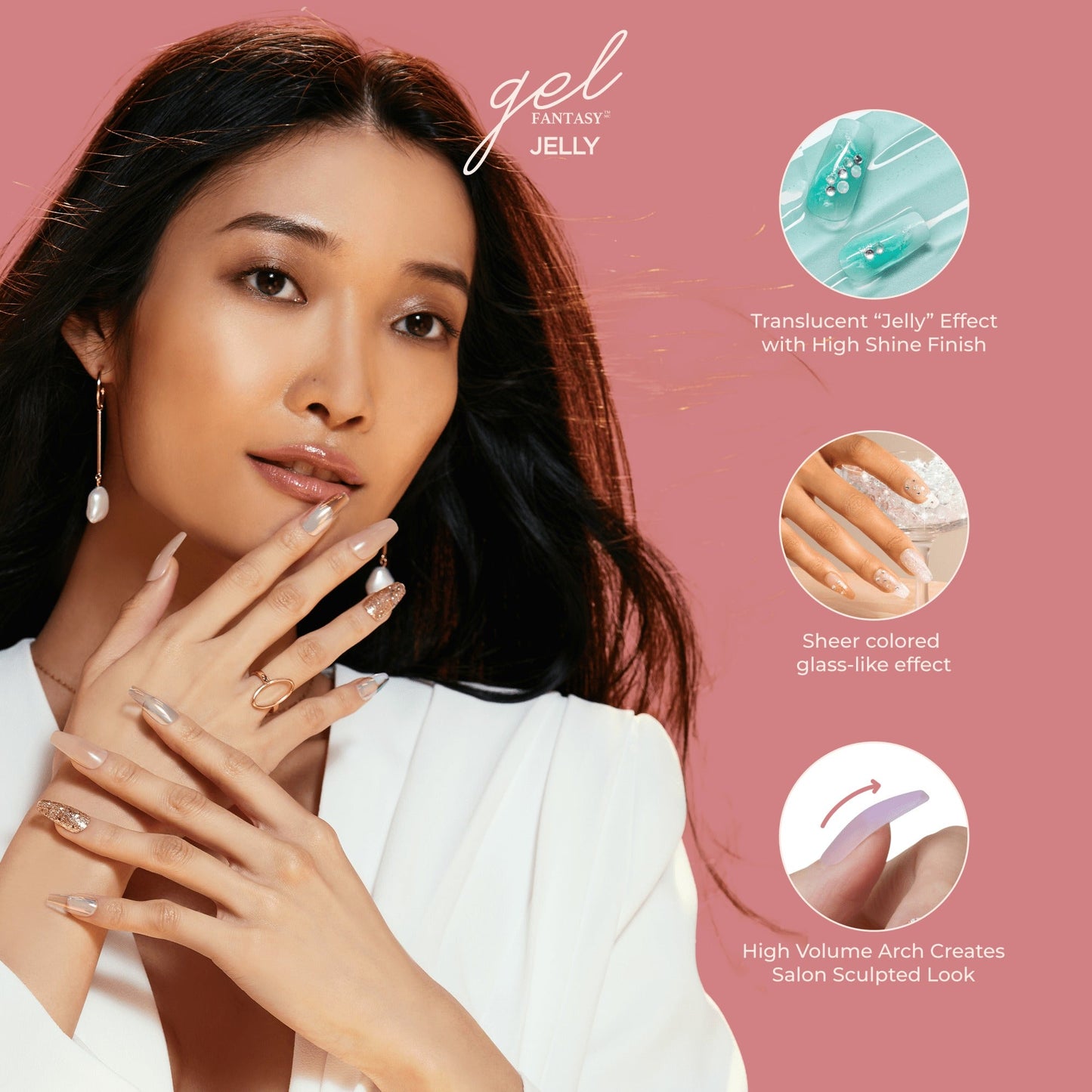 Kiss Gel Fantasy Jelly Press On Glue Nails - Jelly Juice