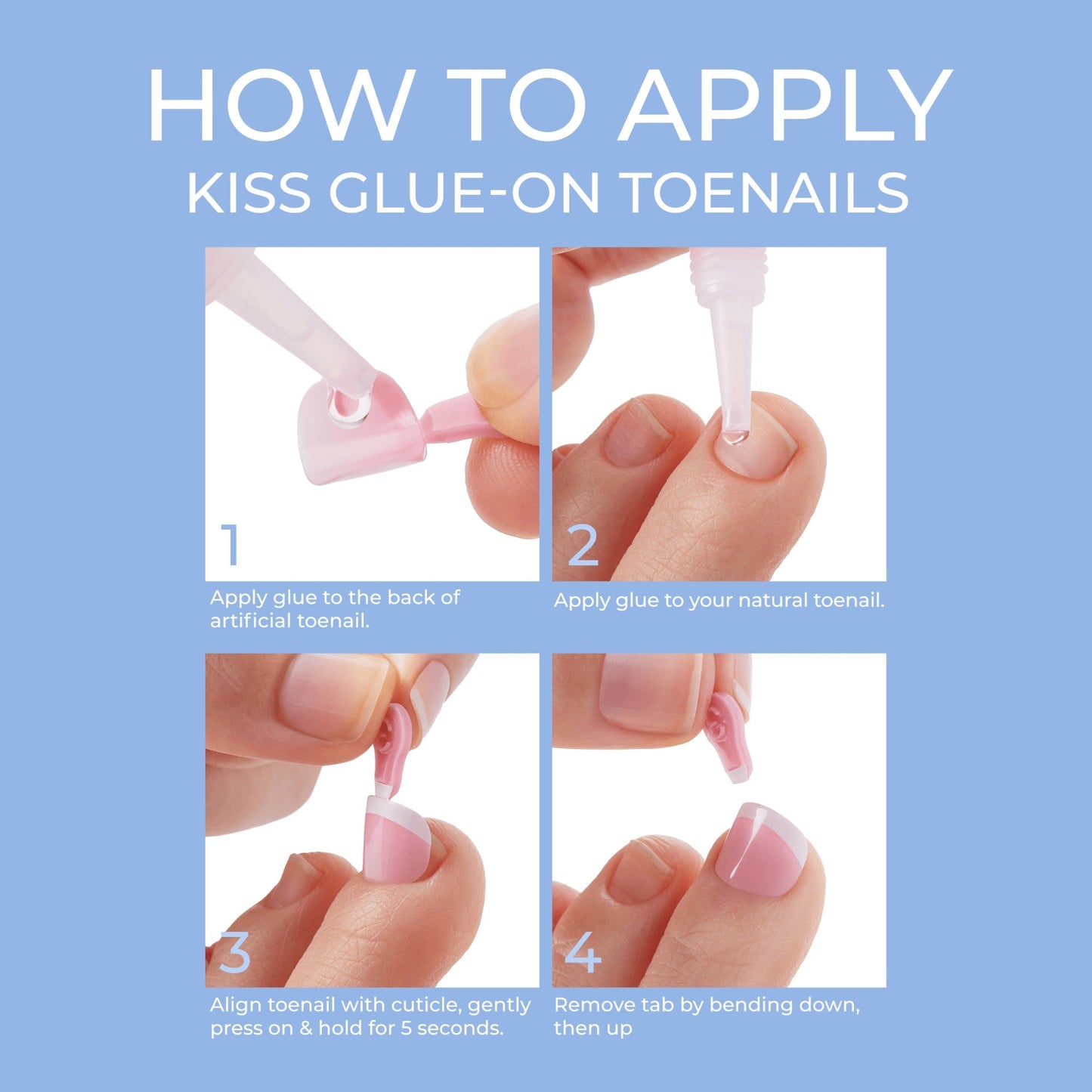 Kiss Everlasting French Press On Glue Toenails - Limitless