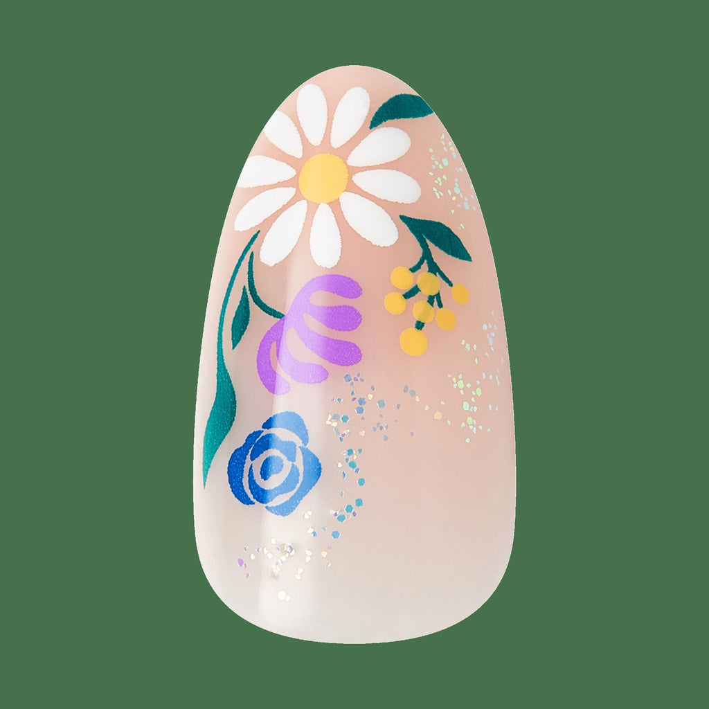 Kiss Core Design Press On Fake Glue Nails - Stay In Touch | Design, Multicolor, Medium, Almond