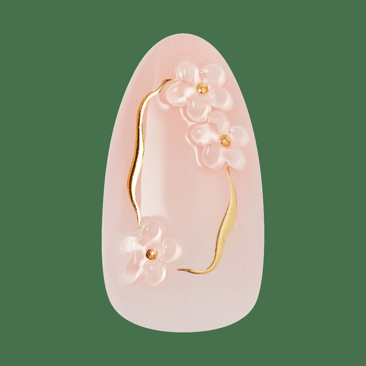 Impress Design No Glue Fake Press On Nails - Bloom Luxe | 3D & Jewel Design, Pink, Medium, Almond, Manicure