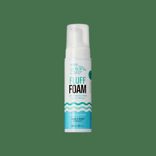 Kiss Colors & Care Fluff Foam Hair Mousse | Soft & Bouncy Hold, Volumizing Mousse, Styling Mousse, Ideal For 2-3 Hair Types, 8 fl oz, Hair Care