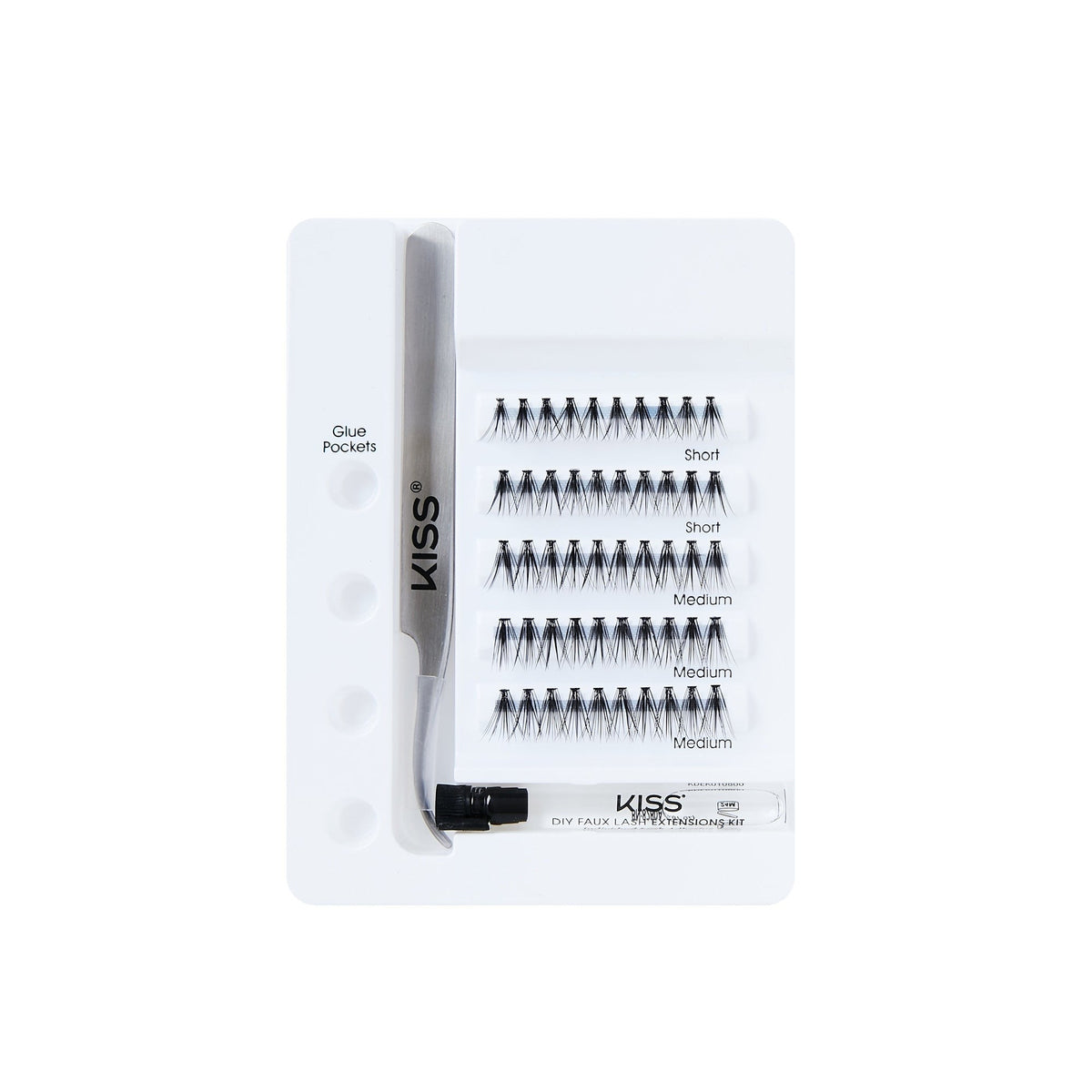Kiss Lash Couture DIY Faux False Eyelashes Extensions Kit | 50 Clusters, Cluster Lashes, 12mm-14mm