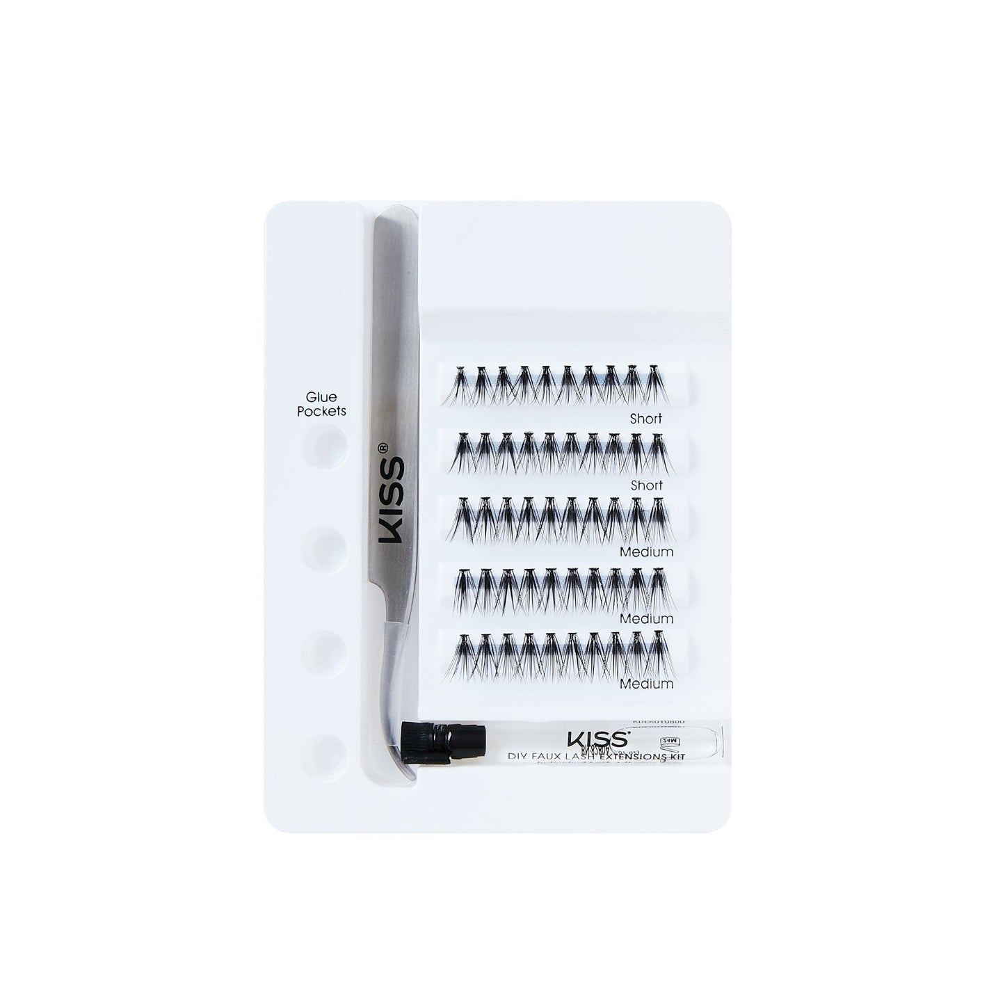 Kiss Lash Couture DIY Faux False Eyelashes Extensions Kit | 50 Clusters, Cluster Lashes, 12mm-14mm