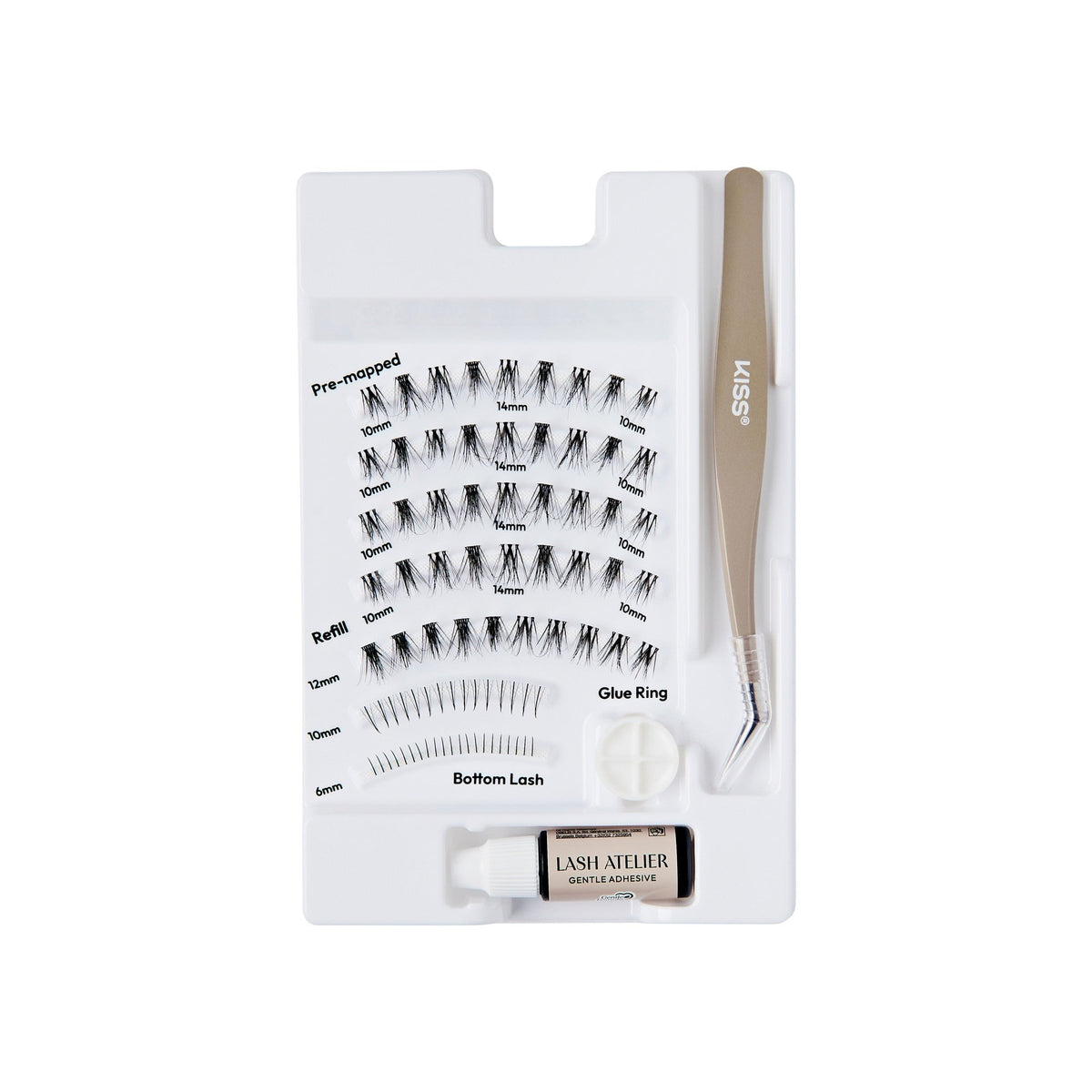 Kiss Lash Atelier False Eyelash Extensions Design Kit - Anime | 46 Clusters, 36 Single Lashes, Cluster Lashes, Individual Lashes, 6mm-14mm