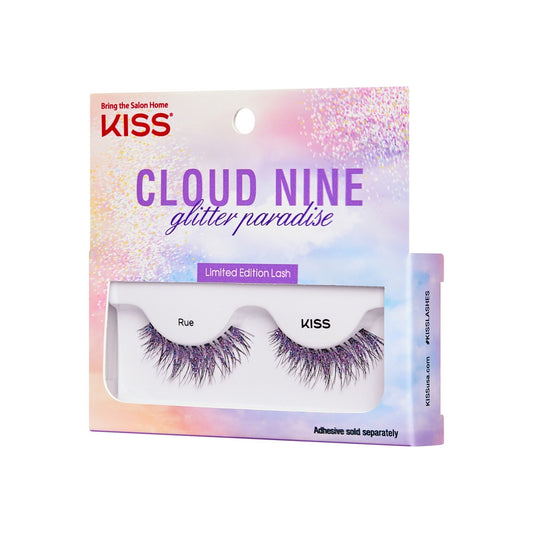 Kiss Cloud Nine Glitter Paradise Halloween False Eyelashes - 01 RUE | 1 Pair, Strip Lashes, 12mm