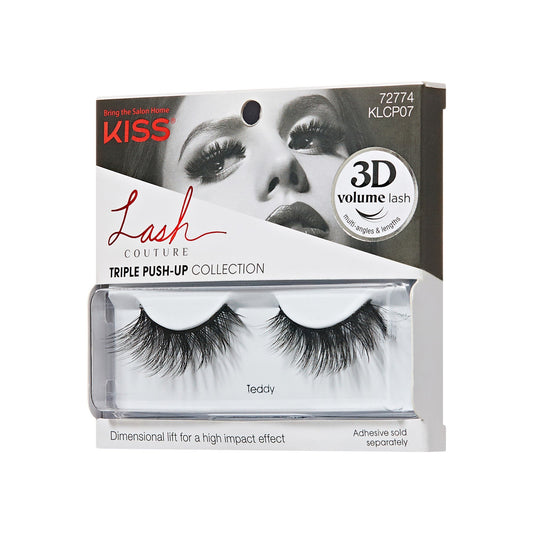 Kiss Lash Couture Triple Push-Up False Eyelashes- Teddy | 1 Pair, Strip Lashes, 12mm