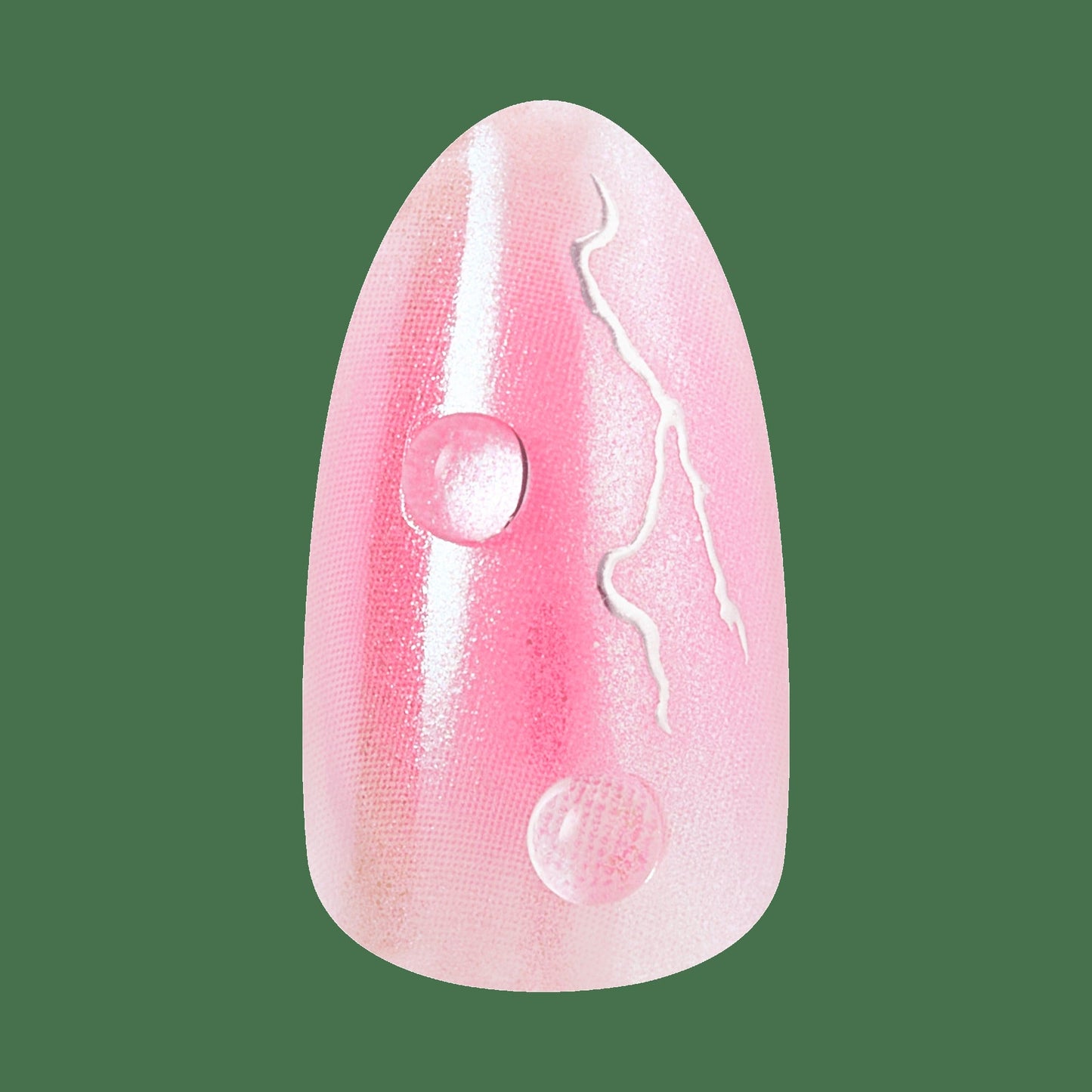 Kiss Nail Drip Press On Fake Glue Nails - Eternal Drift | 3D & Jewel Design, Pink, Medium, Almond