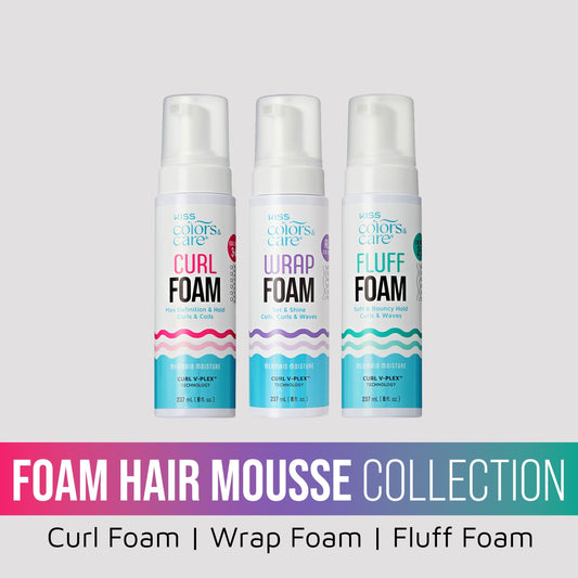 Kiss Colors & Care Foam Hair Mousse Collection Bundle