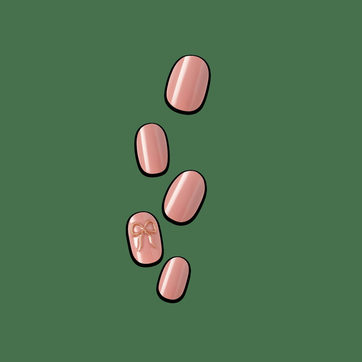 Impress Design No Glue Fake Press On Nails - Close To You | 3D Solid, Pink, Short, Oval, Manicure