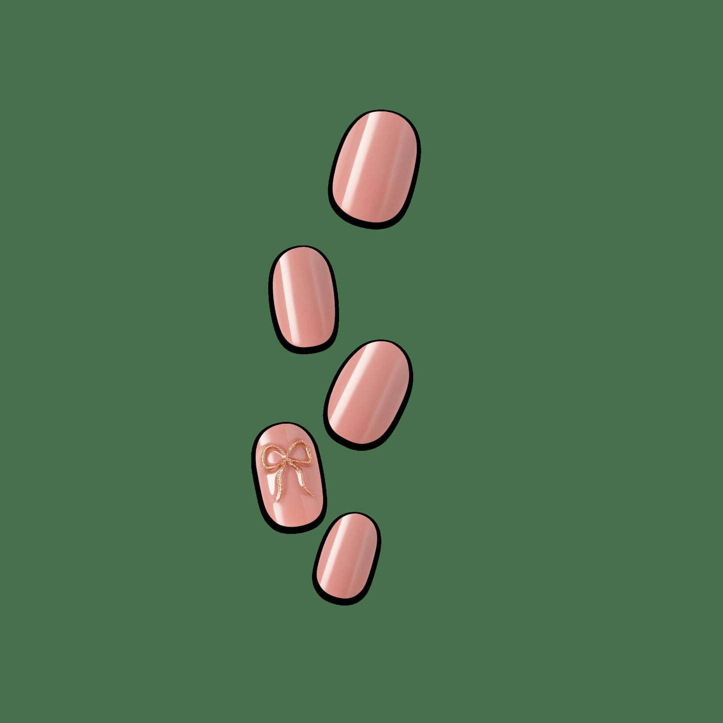 Impress Design No Glue Fake Press On Nails - Close To You | 3D Solid, Pink, Short, Oval, Manicure