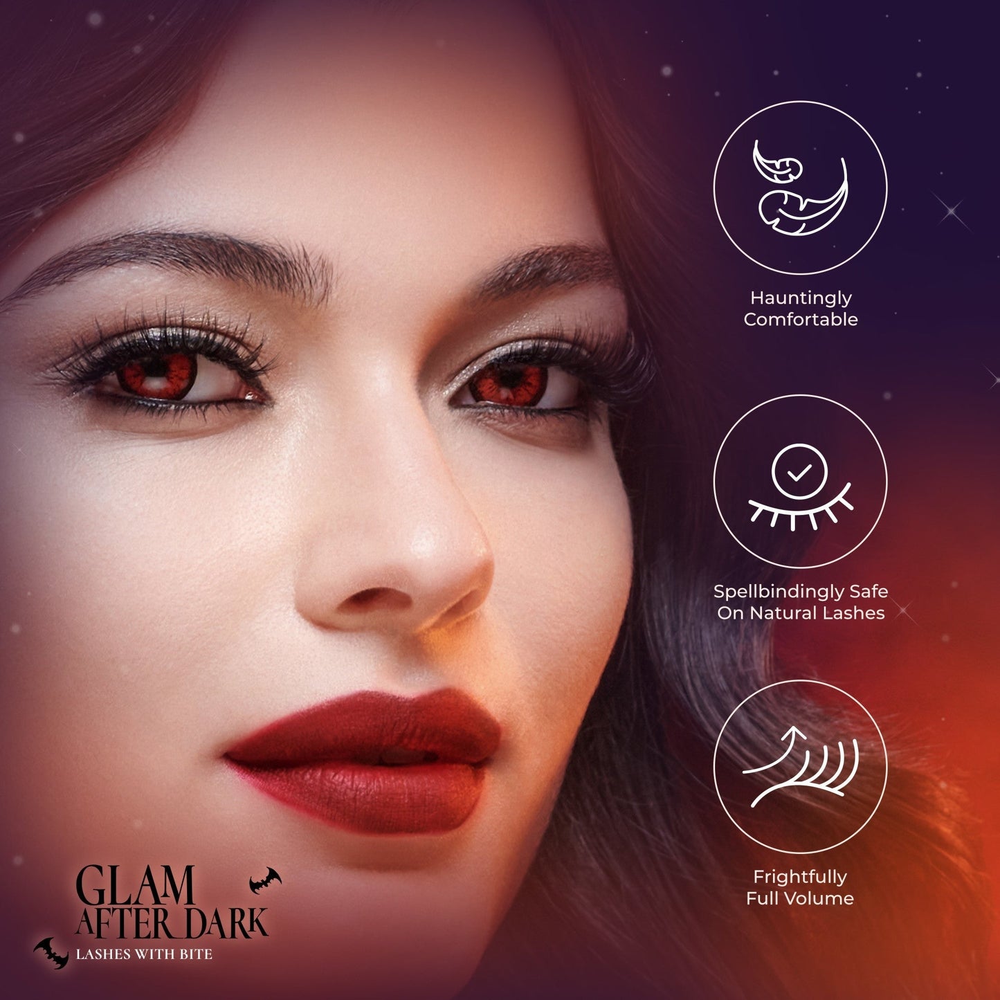 Kiss Halloween False Eyelashes & Gem Sticker - Shy | 1 Pair, Strip Lashes, 12mm