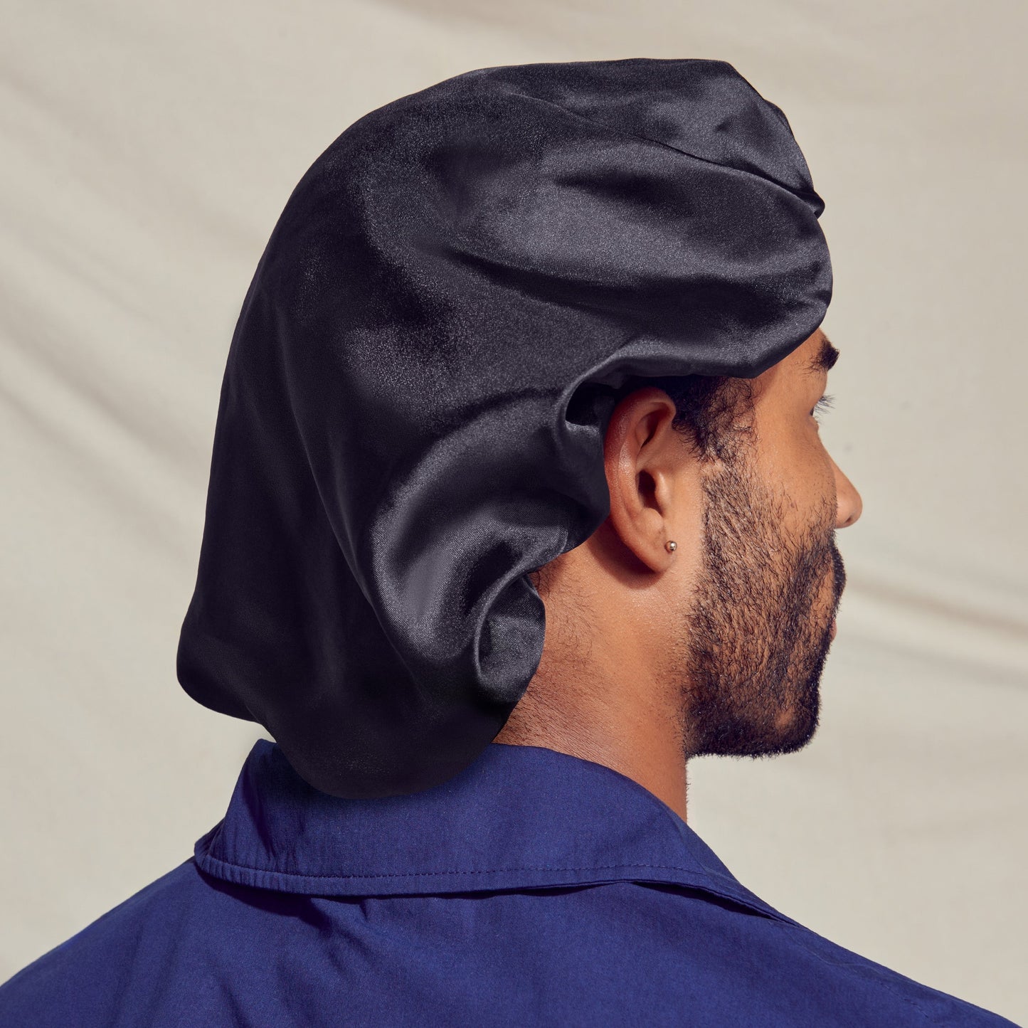 Kiss Colors & Care Silky Satin Double Wear Bonnet Cap - Black | Reversible, Silk Bonnet, Sleep Bonnet, Super Jumbo, Hair Accessories
