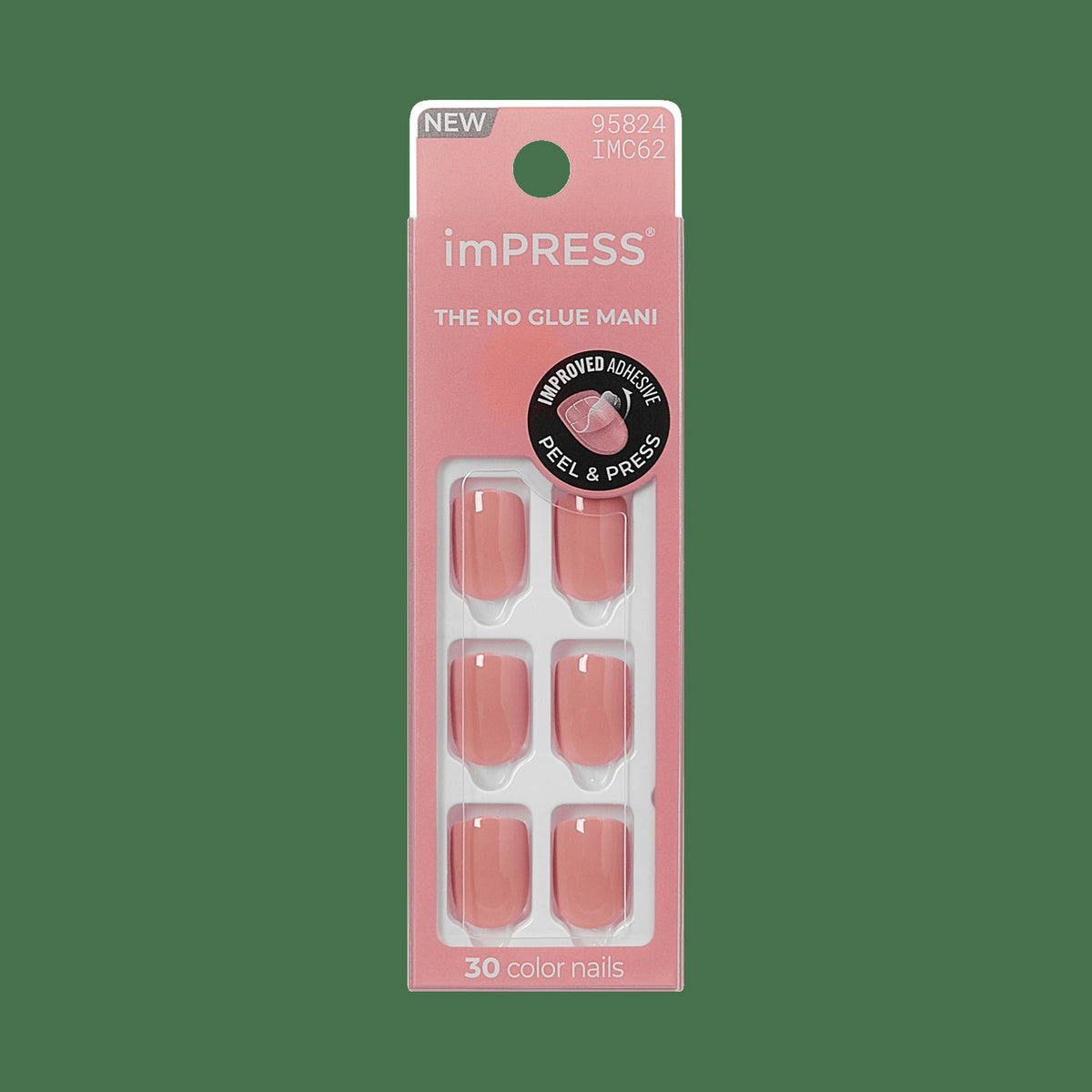 Impress Color No Glue Fake Press On Nails - Your Magic | Solid, Pink, Short, Squoval, Manicure