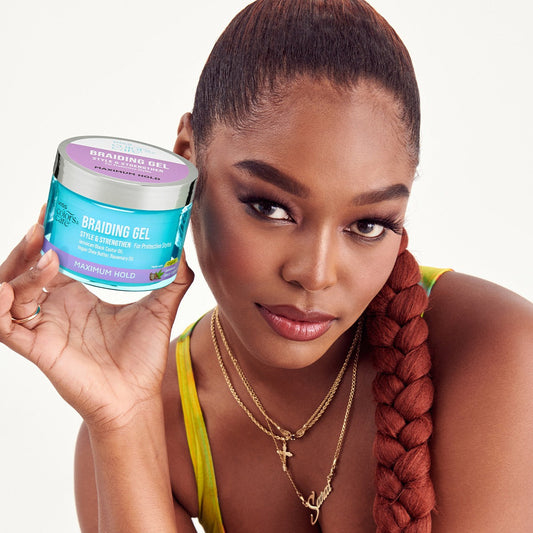 Kiss Colors & Care Braiding Gel | Maximum Hold, Braid Gel, Twist Gel, Style & Strengthen, 6 oz, Hair Care