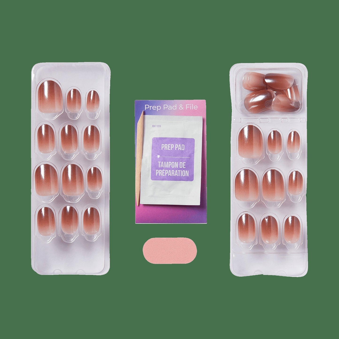 colorFX by Impress No Glue Fake Press On Nails - Blissful Radiance | Solid, Brown, Short, Oval, Manicure