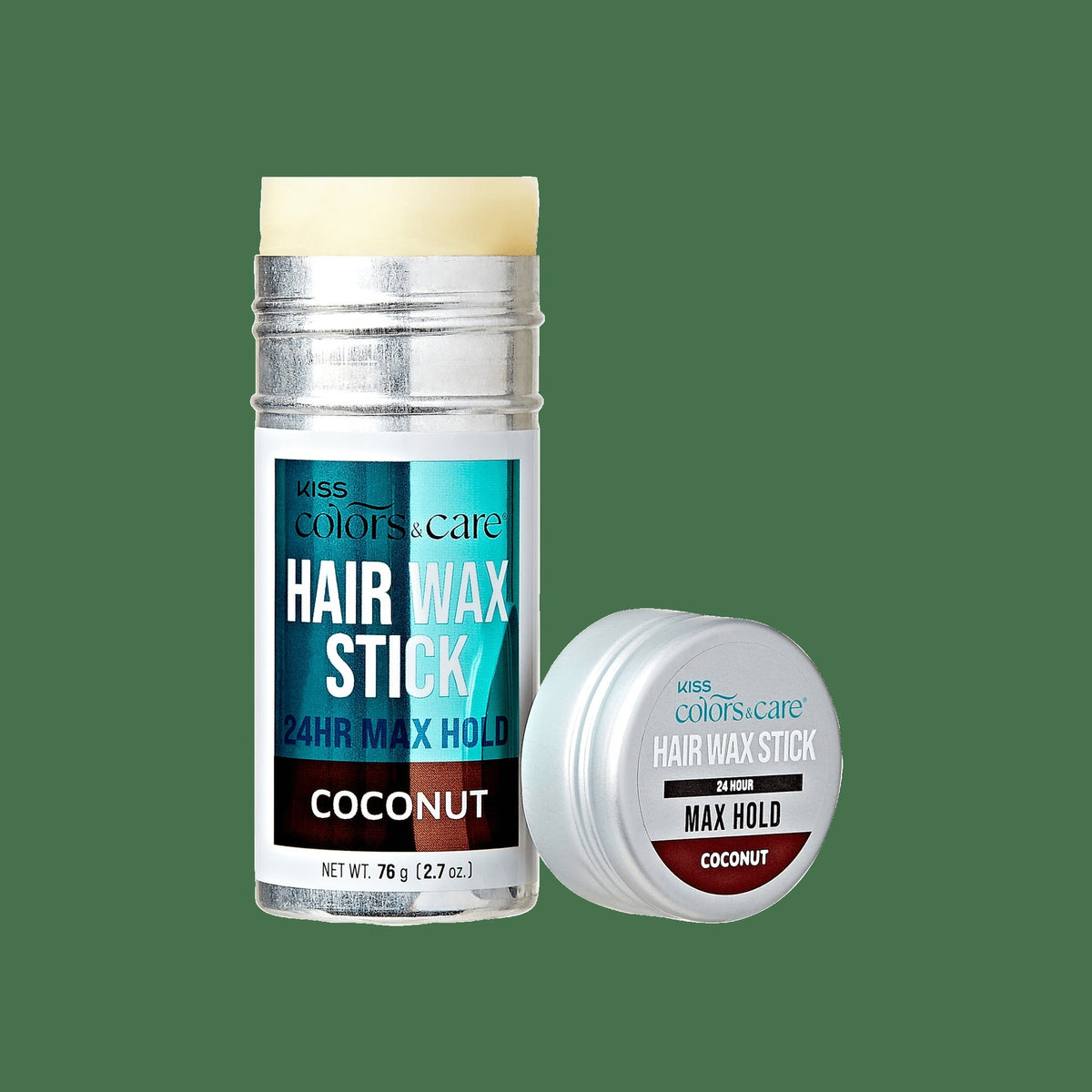 Kiss Colors & Care Edge Fixer Wax Stick - Coconut | Edge Control, Baby Hair Gel, 24 hr Max Hold, Push-Up Application, Hair Care