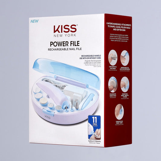 Kiss Power File Rechargeable Nail File System | All In One Kit, Nail Buffer, Manicure Tool, Electric Nail File