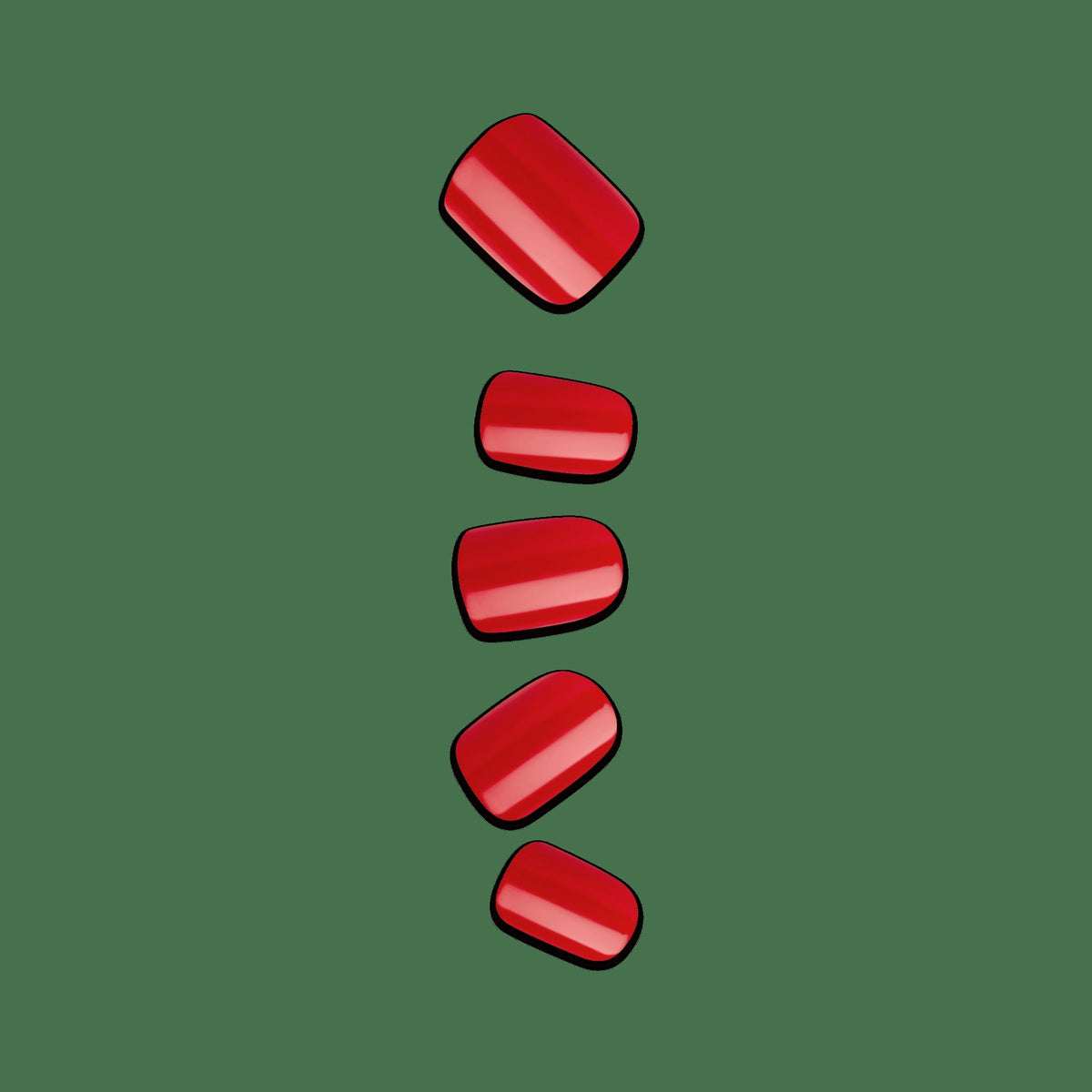 Impress Color No Glue Fake Press On Nails - Golden Harvest | Solid, Red, Short, Squoval, Manicure