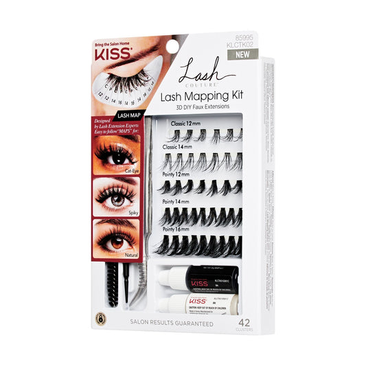 Kiss Lash Couture False Eyelashes Mapping Kit | 42 Clusters, Cluster Lashes, 12mm-16mm